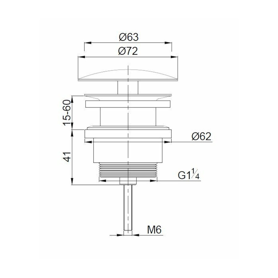 Open Afvoerplug BWS Karsten 5/4" Glans Wit