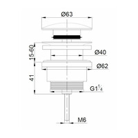 Clickwaste Afvoerplug BWS Karsten 5/4" Glans Wit
