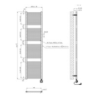 Elektrische Radiator Wiesbaden Elara 181.7x45 Cm Smart Wifi Gunmetal