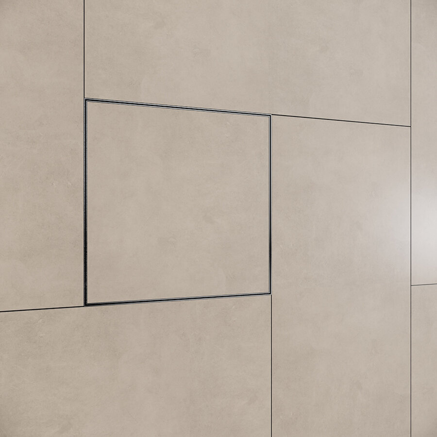 Inbouwnis Betegelbaar BWS Alfie 30x30 Geborsteld Staal