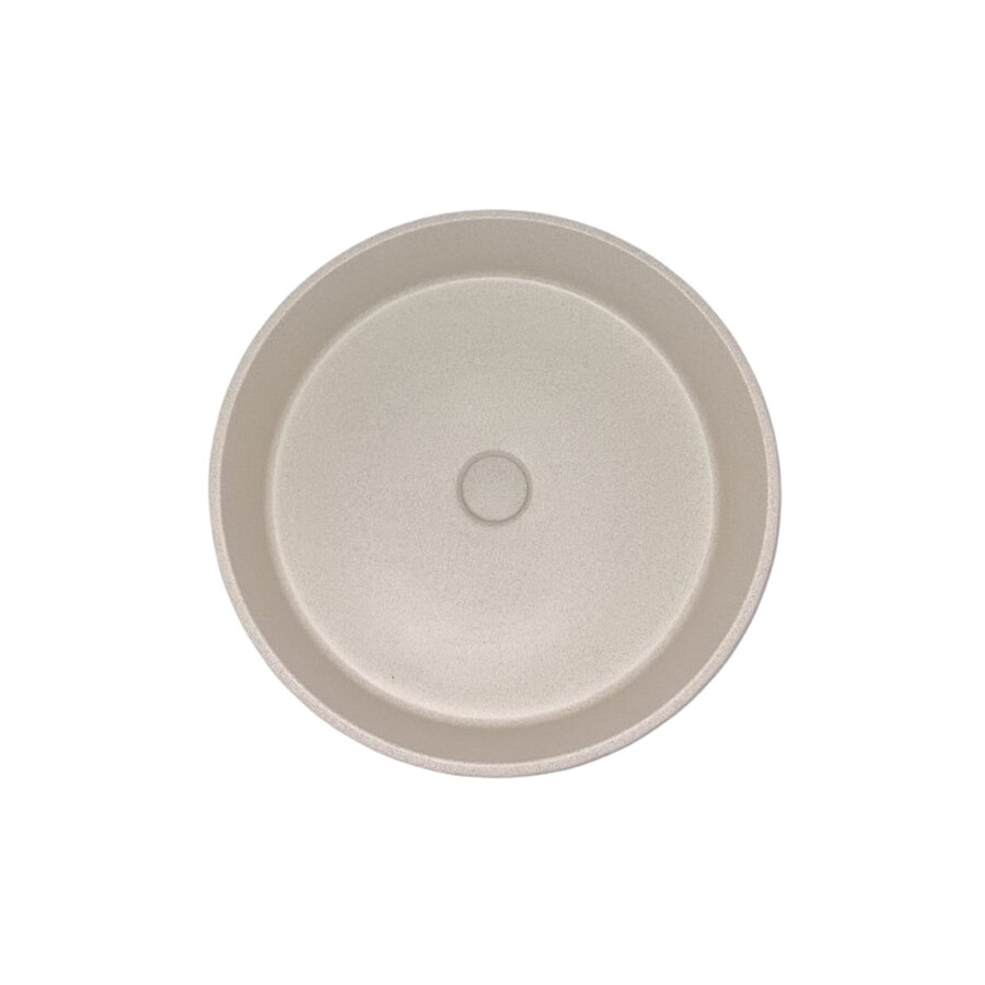 Opbouw Wastafel Sanimex Crystal Beton Rond Terrazzo Creme