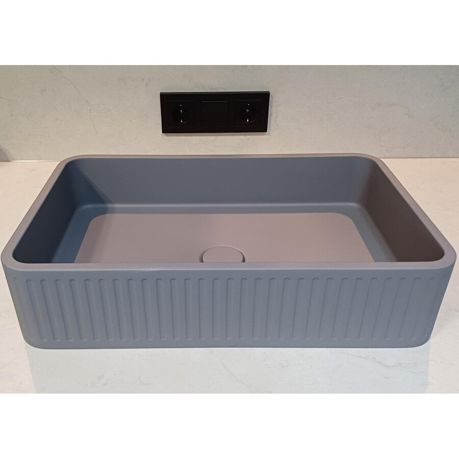 Opbouw Wastafel Sanimex Crystal Beton Rechthoekig Grijs