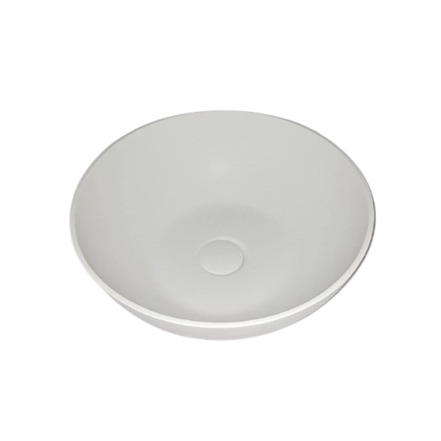 Opbouw Wastafel Sanimex Sardonyx Solid Surface Rond Wit
