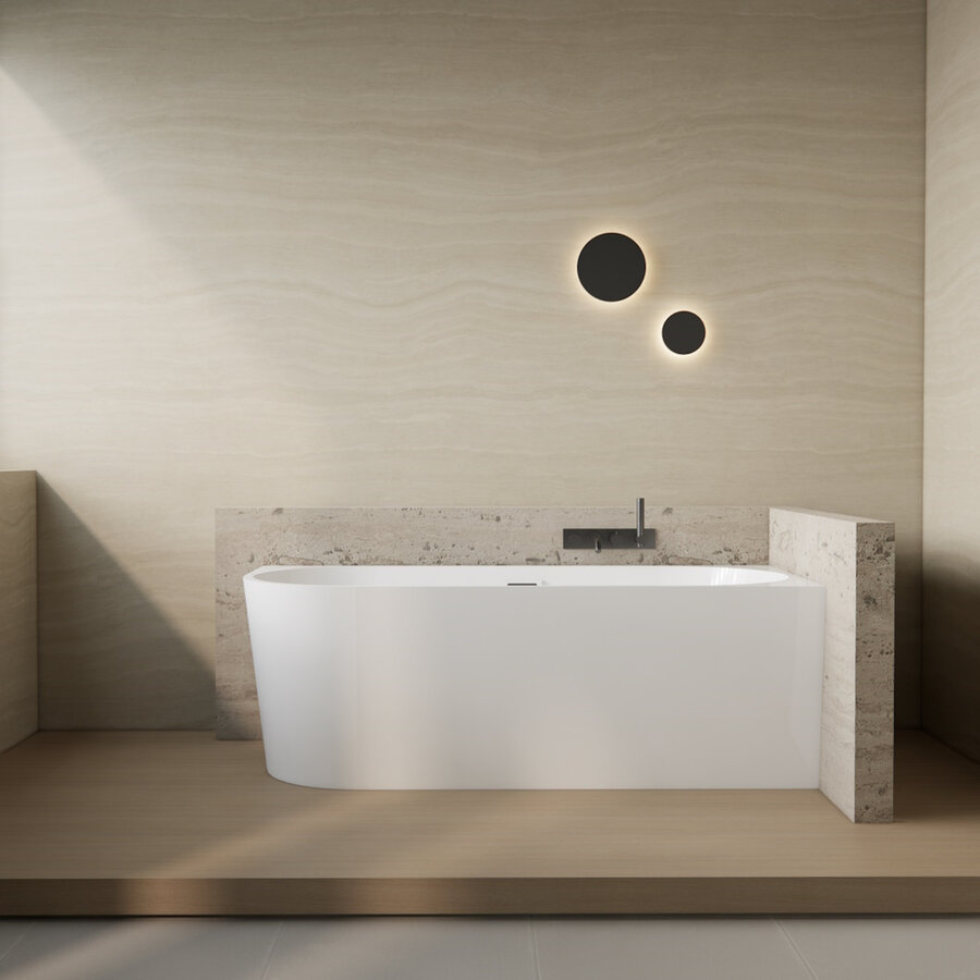 Half Vrijstaand Hoekbad BWS Danielle Rechts 170x78 Wit