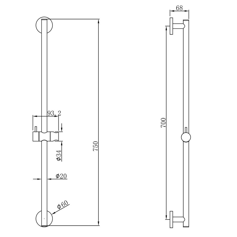 Glijstang BWS Lim 75 cm Chroom