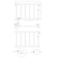 Designradiator TVS Design PLUS 6 EL 80x50 cm Geborsteld Goud