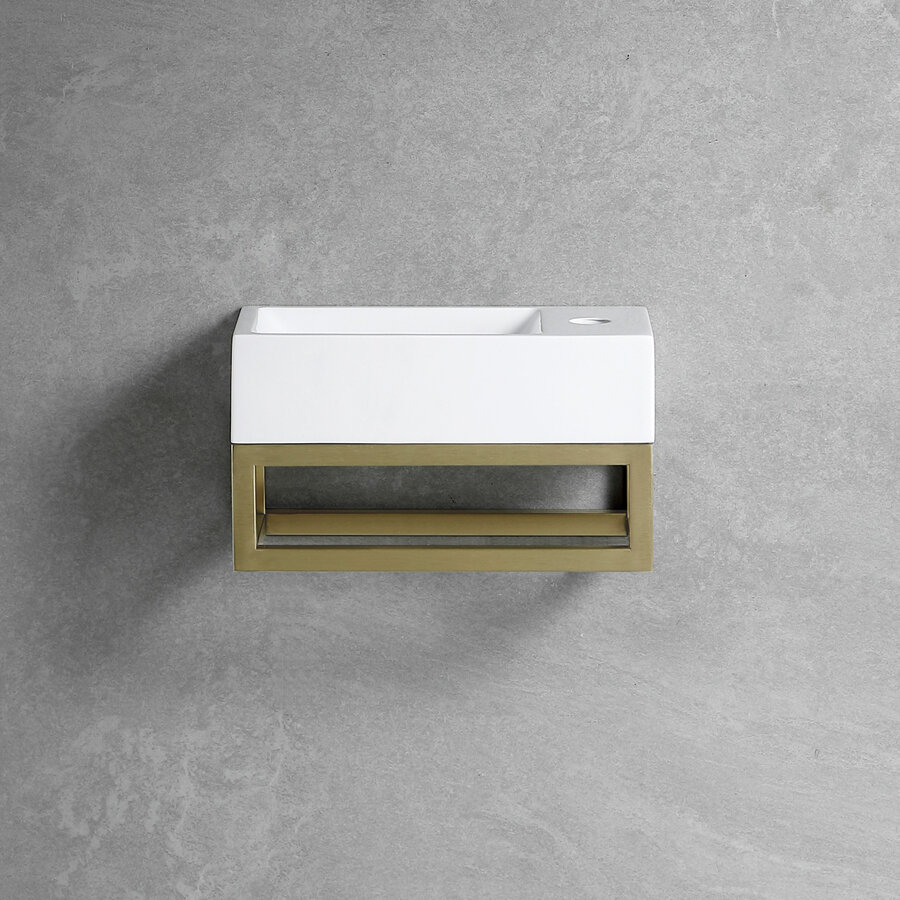 Fonteinset Best Design R-Line Nancy L&R Met Frame en Kraangat Mat Goud