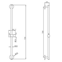 Glijstang Wiesbaden Remi 75 cm Geborsteld Brons Koper