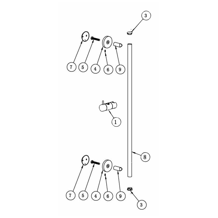 Glijstang Wiesbaden Remi 75 cm Geborsteld Messing