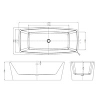 Vrijstaand Ligbad Best Design Qura 180x80x58 cm Glanzend Wit