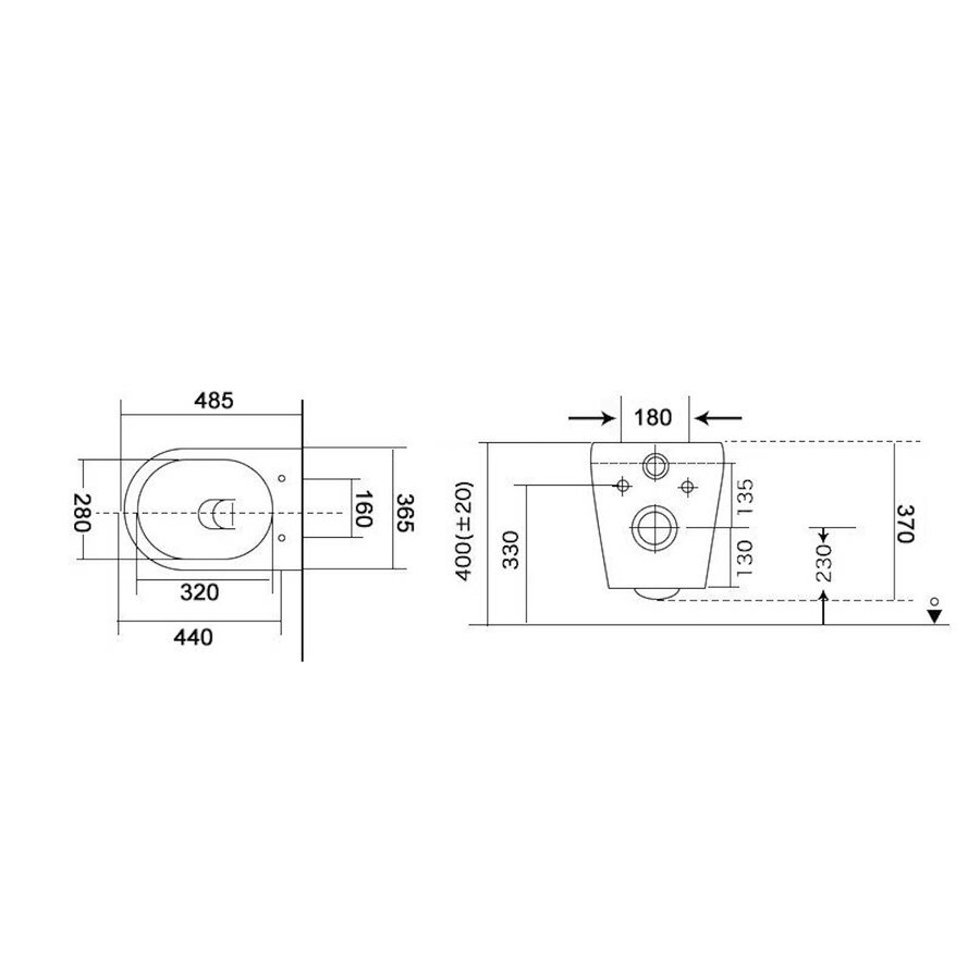 Wandcloset Best Design Zeus Zonder Spoelrand Incl. Zitting Glans Wit Marmerlook