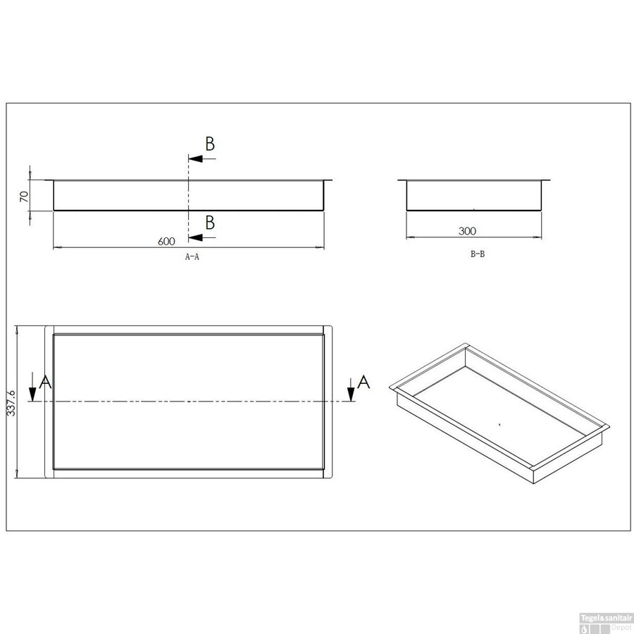 BWS Inbouwnis | 30x60x7cm | Mat Beige