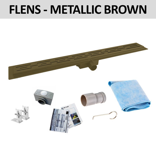 Douchegoot Flens BWS Met Uitneembaar Sifon 90 cm Mat Metallic Brown 