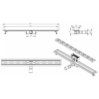 Douchegoot Flens BWS Met Uitneembaar Sifon 90 cm Mat Metallic Brown