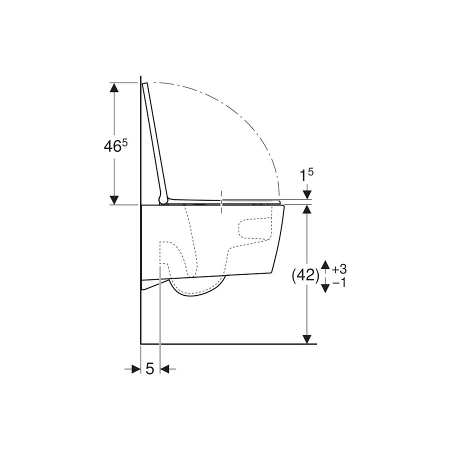 Wandcloset Geberit ONE Turboflush Mat Wit