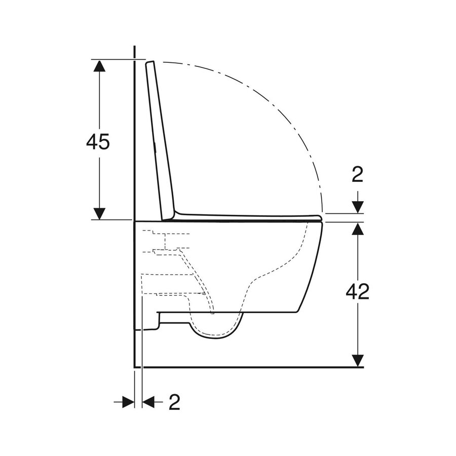 Wandcloset Geberit iCon Diepspoel Rimless Mat Wit