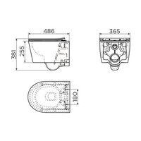 Wandcloset Rimless Clou InBe 1 Inclusief Quickrelease Zitting Mat Zwart
