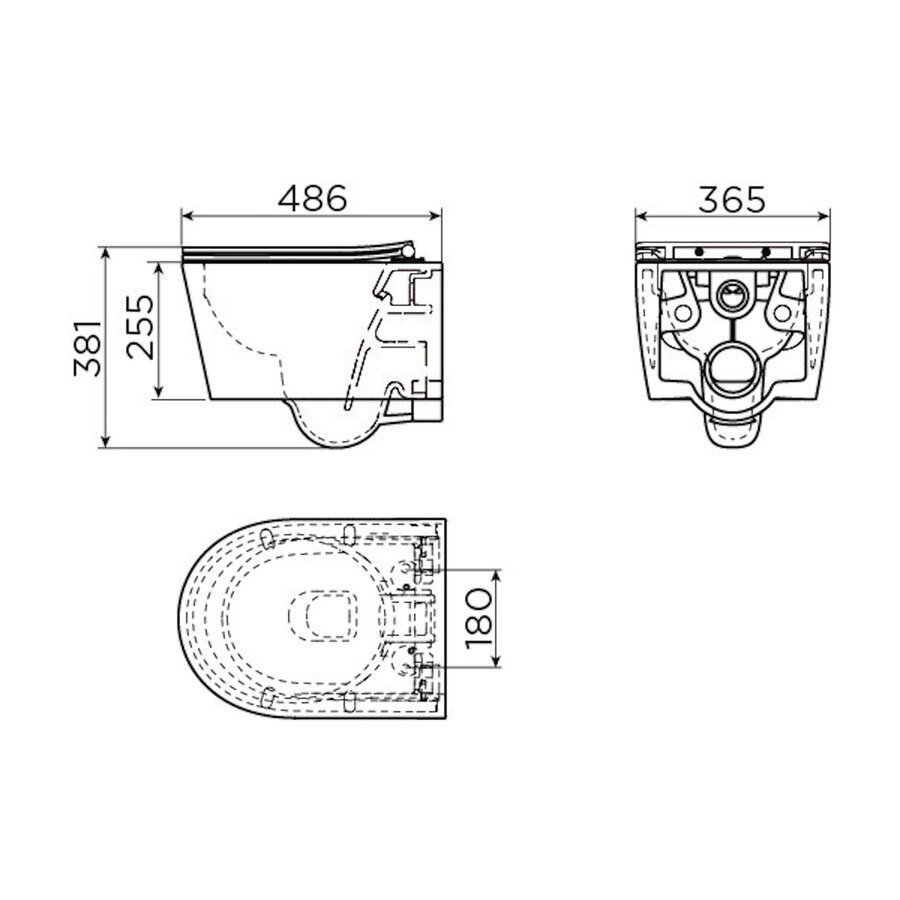Wandcloset Rimless Clou InBe 1 Inclusief Quickrelease Zitting Mat Zwart