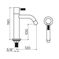 Fonteinkraan Hoog Clou Freddo Geborsteld Brons PVD