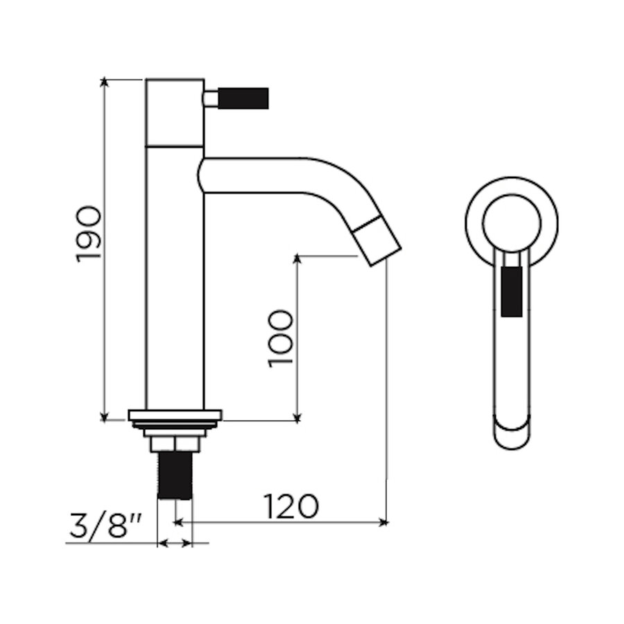 Fonteinkraan Hoog Clou Freddo Geborsteld Gunmetal PVD