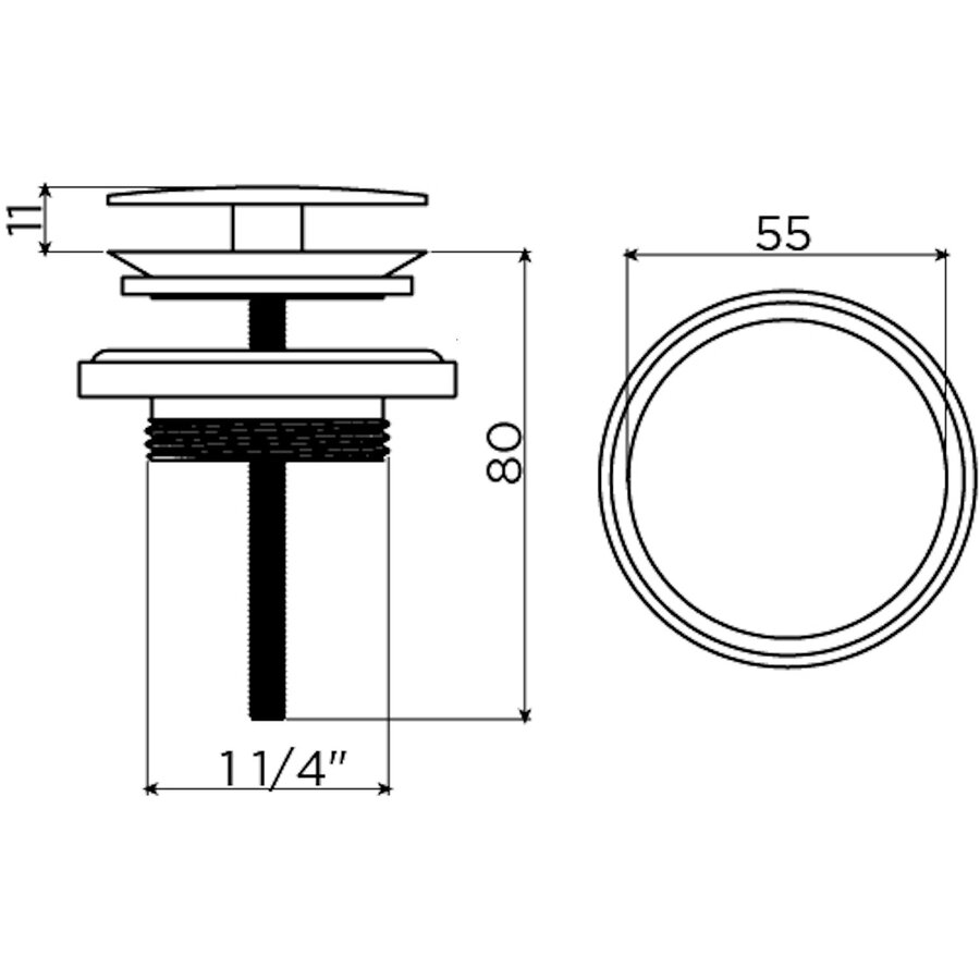 Afvoerplug Niet Afsluitbaar Clou Goud Geborsteld Goud PVD