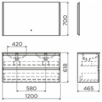 Badkamermeubelset Dubbele Wasbak 120 CM Grieks Eiken