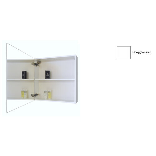Spiegelkast Sanicare Qlassics 60 cm 1 Deur Hoogglans Wit Rechts 