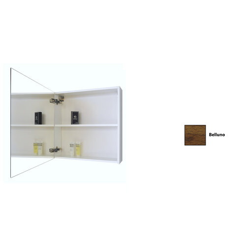 Spiegelkast Sanicare Qlassics 60 cm 1 Deur Belluno Eiken Rechts 