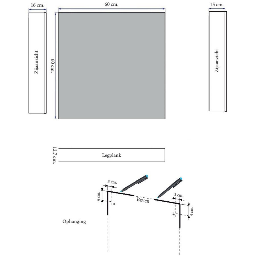Spiegelkast Sanicare Qlassics 60 cm 1 Deur Belluno Eiken Links