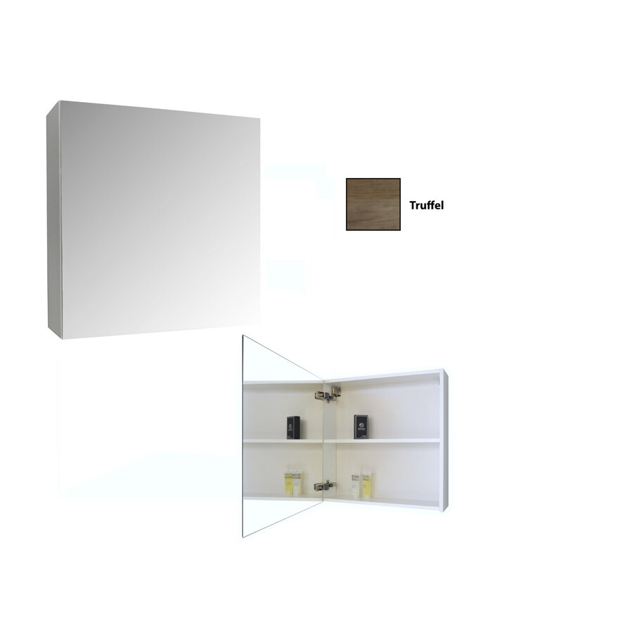 Spiegelkast Sanicare Qlassics 60 cm 1 Deur Truffel-Eiken Rechts