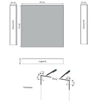 Spiegelkast Sanicare Qlassics 60 cm 1 Deur Grey-Wood Rechts