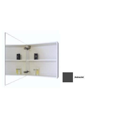 Spiegelkast Sanicare Qlassics 60 cm 1 Deur Antraciet Rechts 