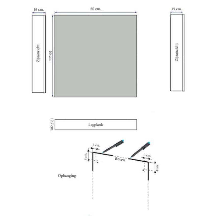 Spiegelkast Sanicare Qlassics Ambiance 60 cm 1 Deur Hoogglans Wit Rechts