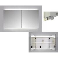 Spiegelkast Sanicare Qlassics Ambiance 60x60 cm Met Dubbelzijdige Spiegeldeur, LED Verlichting En Afstandsbediening Grey Wood Rechts