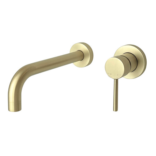 Inbouw Wastafelmengkraan Best Design Nancy-Belize Gebogen uitloop 21 cm Messing Mat Goud PVD Coating 