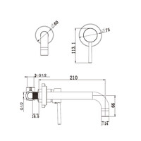 Inbouw Wastafelmengkraan Best Design Nancy-Belize Gebogen uitloop 21 cm Messing Mat Goud PVD Coating