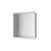 Inbouwnis Luca Sanitair 30x30x6,5cm RVS Mat Wit