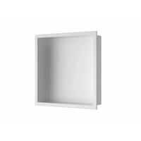 Inbouwnis Luca Sanitair 30x30x6,5cm RVS Mat Wit