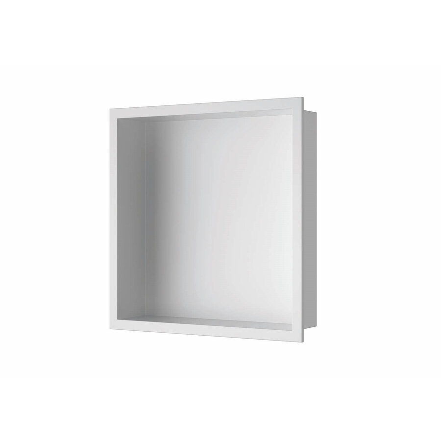 Inbouwnis Luca Sanitair 30x30x6,5cm RVS Mat Wit