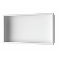 Inbouwnis Luca Sanitair 60x30x6,5cm RVS Mat Wit