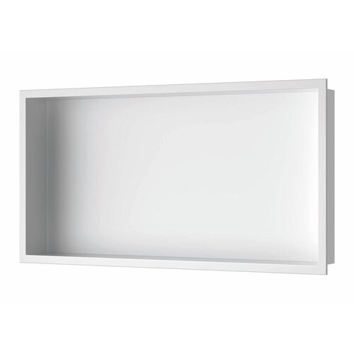 Inbouwnis Luca Sanitair 60x30x6,5cm RVS Mat Wit 