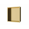 Luca Sanitair Inbouwnis Luca Sanitair 30x30x6,5cm RVS Geborsteld Goud PVD + LED verlichting