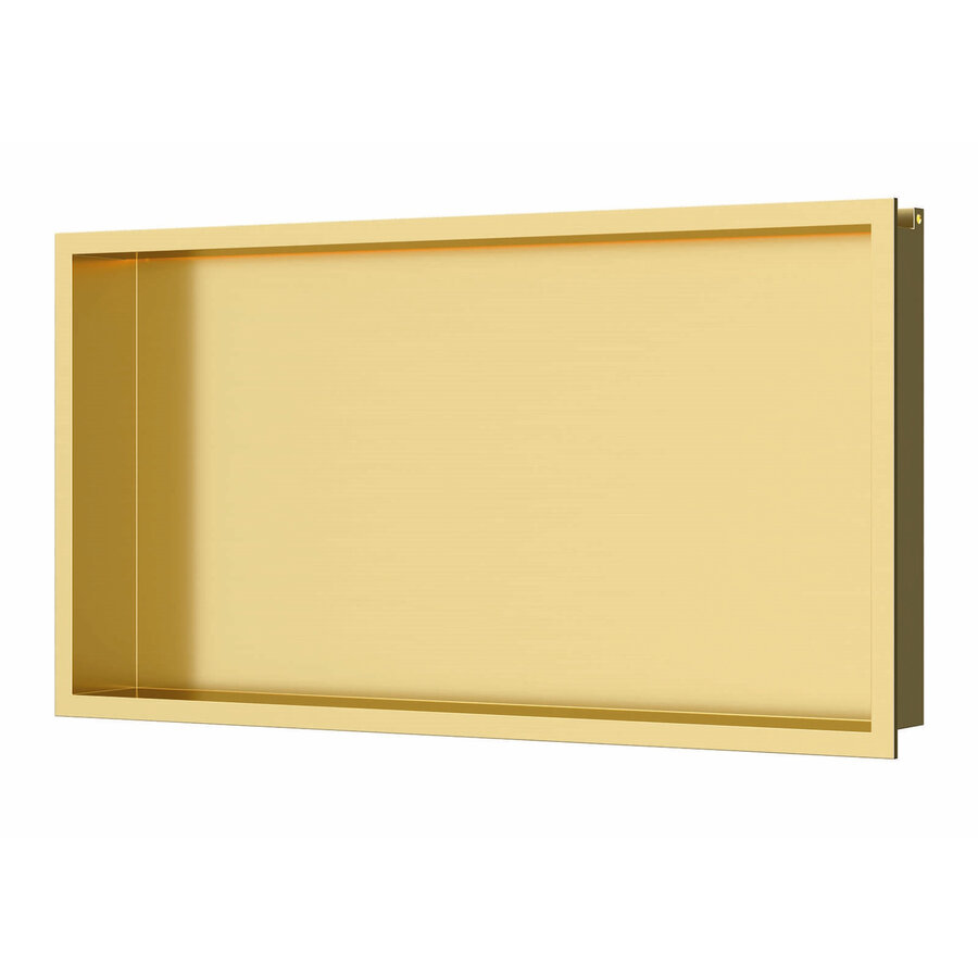 Inbouwnis Luca Sanitair 60x30x6,5cm RVS Geborsteld Goud PVD + LED verlichting