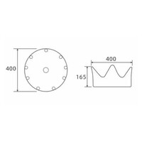 Waskom Best Design Crown 40 cm Rond Glans Goud Wit