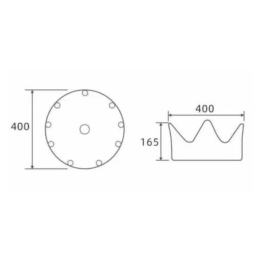 Waskom Best Design Crown 40 cm Rond Glans Goud Wit