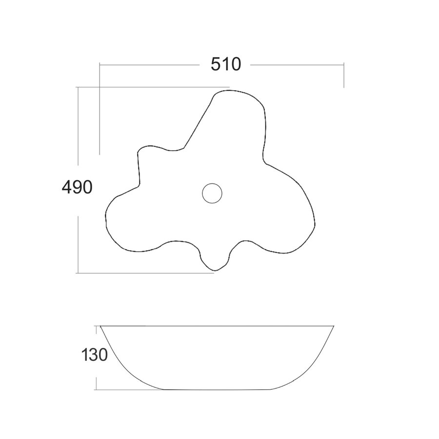 Waskom Best Design Fior Organisch 51x49x13 cm Glans Wit