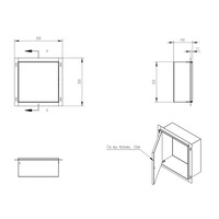 Inbouwnis Wiesbaden Demis 30x30x14cm Betegelbaar RVS