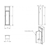 Toiletrol- en Borstelhouder Inbouw BWS Milan Betegelbaar Geborsteld Brons Koper