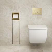 Toiletrol- en Borstelhouder Inbouw Wiesbaden Rocko Betegelbaar Geborsteld Messing