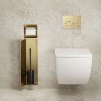Toiletrol- en Borstelhouder Inbouw BWS Milan Betegelbaar Geborsteld Messing